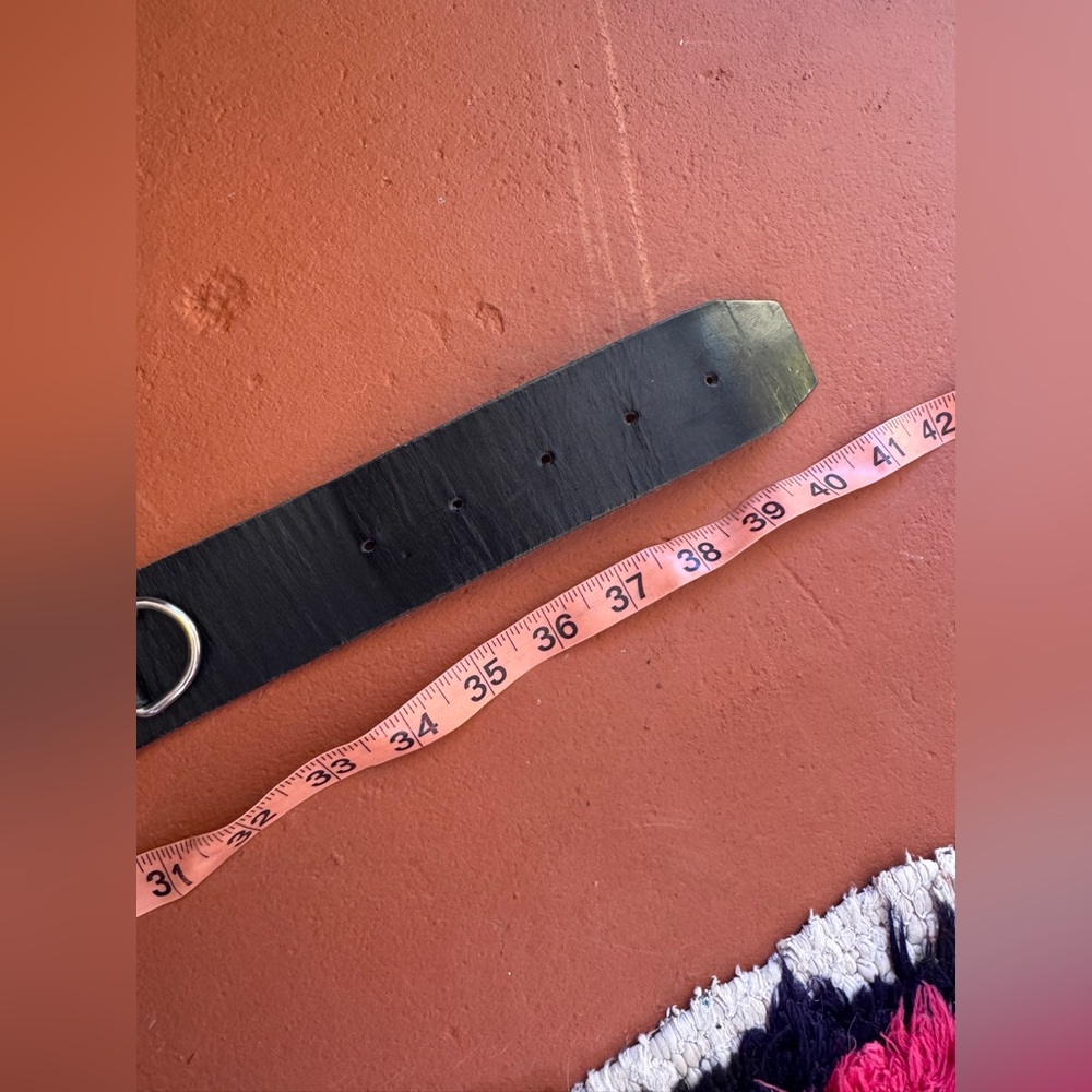 80s-90s Vintage Black Leather Harness belt - Picture 8 of 8